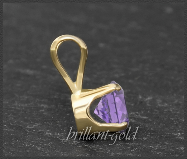 Anhänger 585 Gold Amethyst flieder 4,5,6,7mm